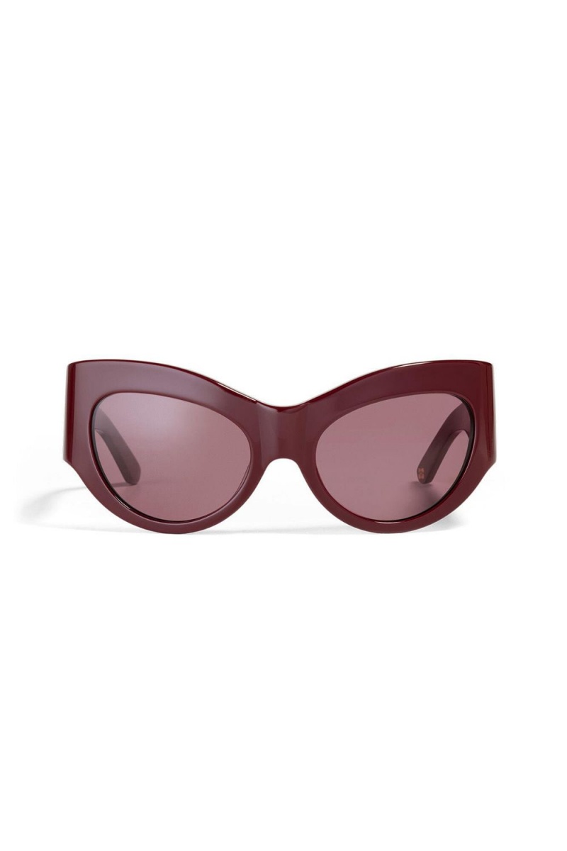 Burgundy Women's Ganni Ace & Tate Trixie Sunglasses | 59GTJYVCU