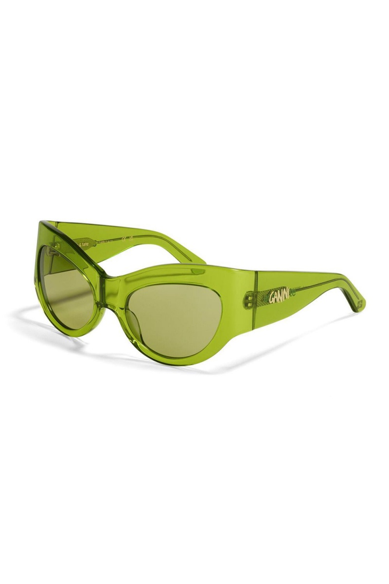 Green Women's Ganni Ace & Tate Trixie Sunglasses | 01YCVHJXT