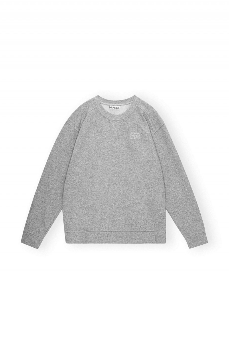 Grey Women's Ganni Isoli Drop Shoulder Sweater | 19ETSBJWR