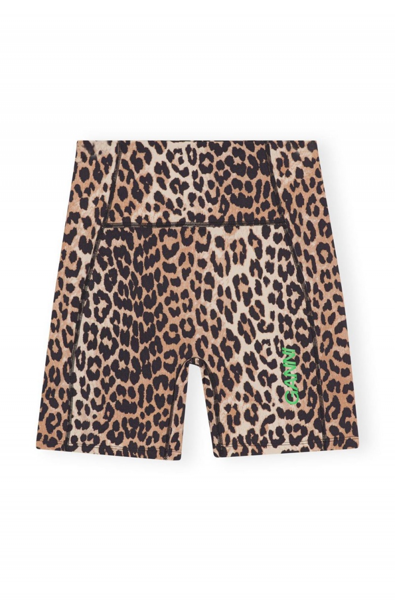 Leopard Women's Ganni Active Ultra High Waist Shorts | 29CHOIFNK