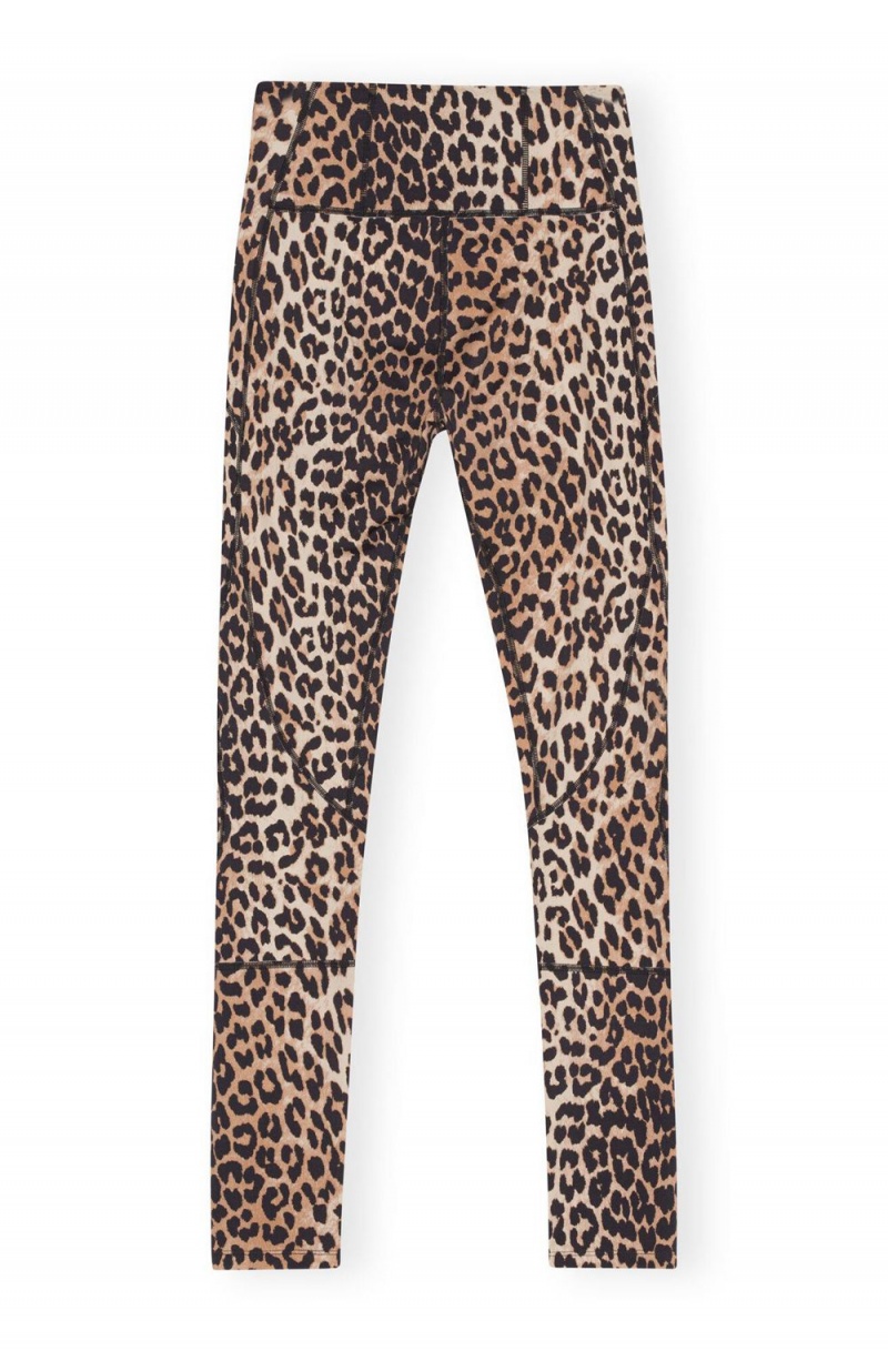 Leopard Women's Ganni Active Ultra High Waist Leggings Pants | 21EQBMPVN