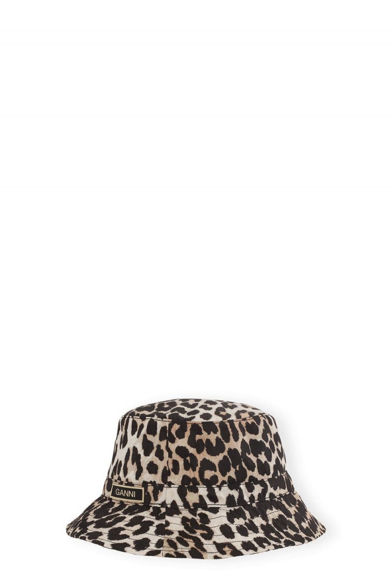 Leopard Women\'s Ganni Bucket Hats | 90EOGIWCK