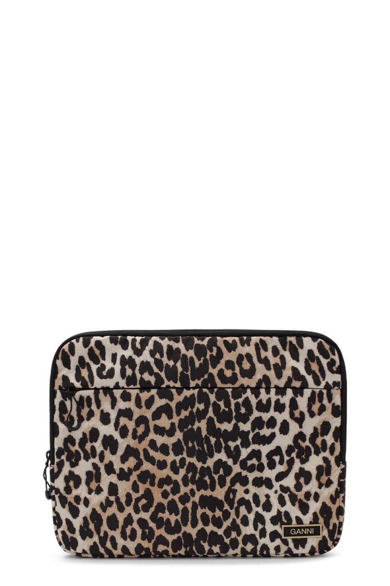 Leopard Women\'s Ganni Laptop Sleeve 13 Bag | 08LJRQWYO