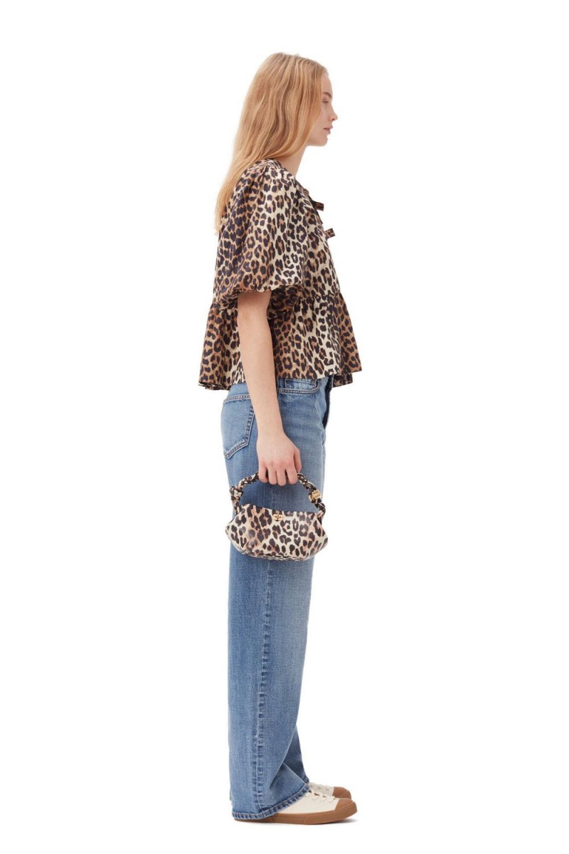 Leopard Women's Ganni Mini Bou Bag | 72UBJNOCE