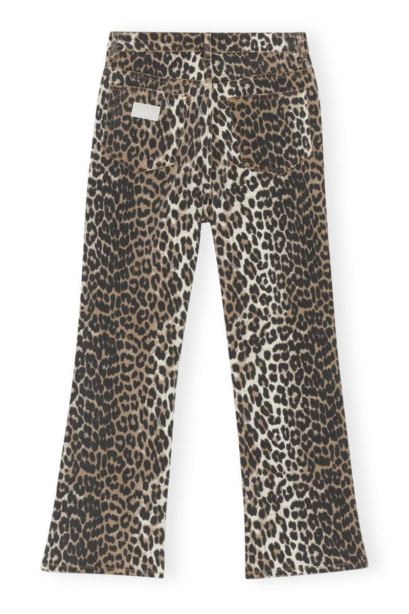 Leopard Women's Ganni Print Betzy Cropped Jeans | 09YVPSUGQ