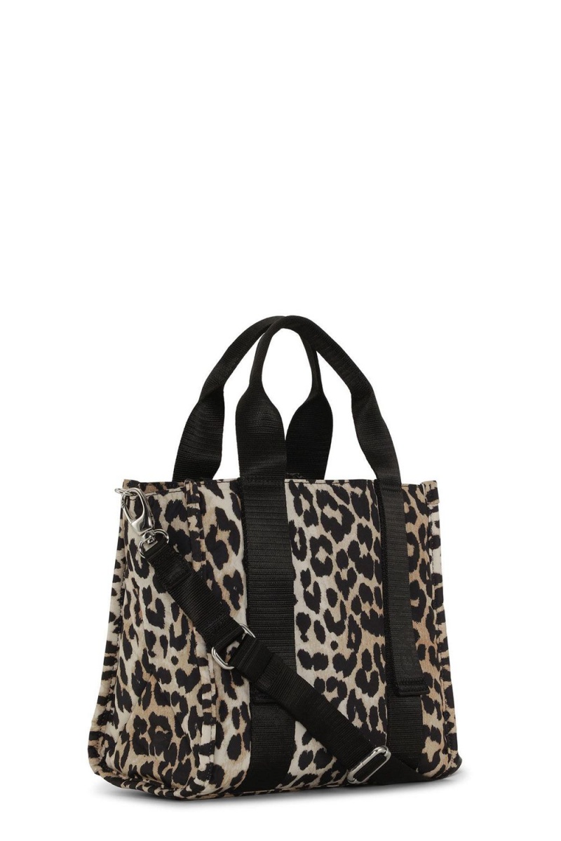 Leopard Women's Ganni Small Tech Tote Bag | 34TDBIRVL