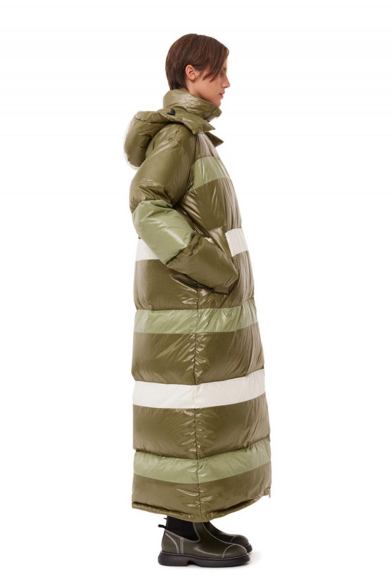 Olive Women's Ganni 66°North Askja Down SE Coat | 13VUWYRFT