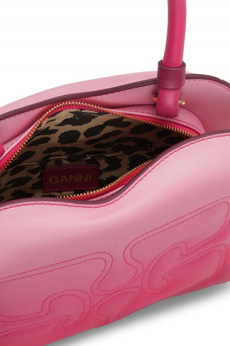 Pink Women's Ganni Gradient Butterfly Top Handle Bag | 03TPDUSWL