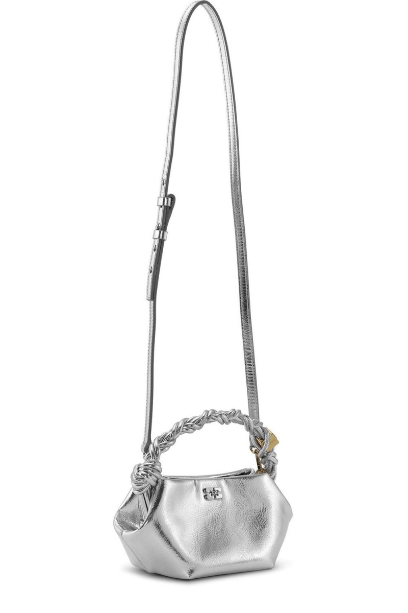 Silver Women's Ganni Mini Bou Bag | 59HWLXGRK