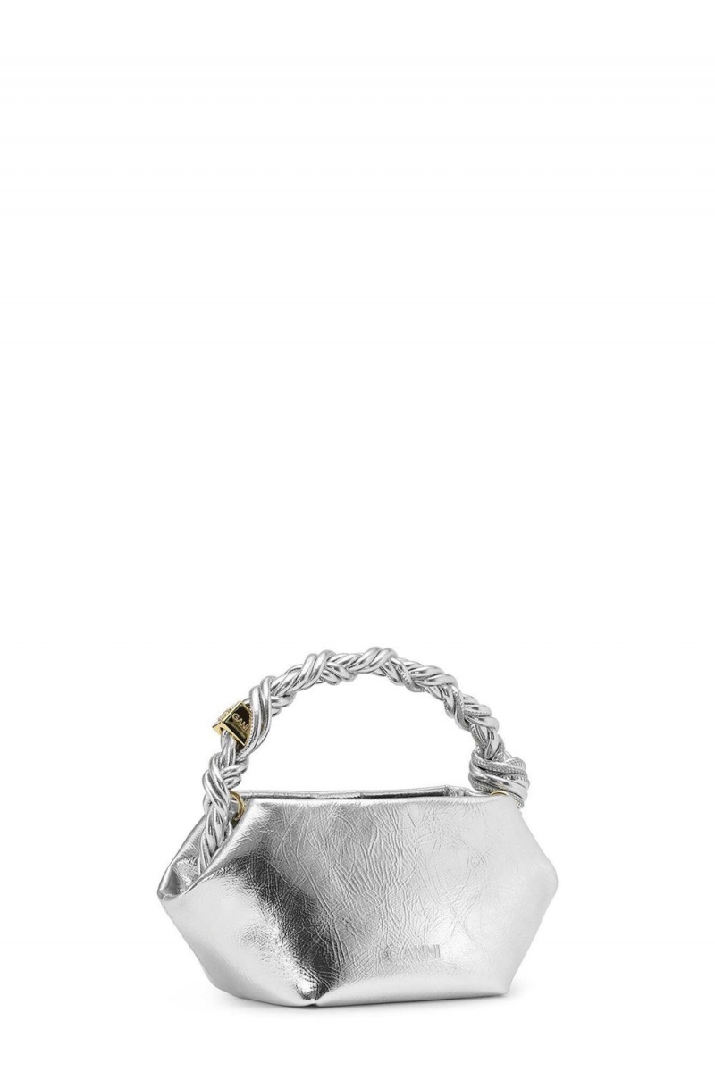 Silver Women's Ganni Mini Bou Bag | 59HWLXGRK