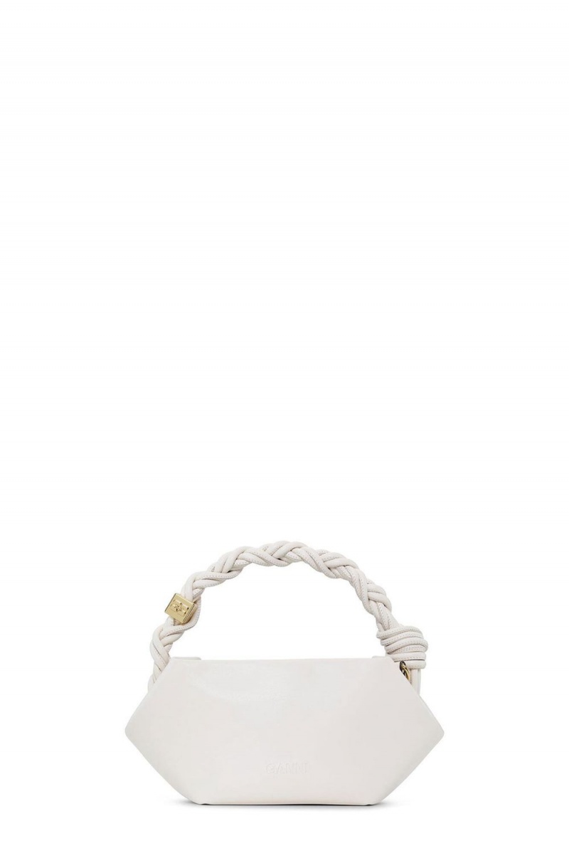 White Women's Ganni Egret Mini Bou Bag | 65GCQJFZT