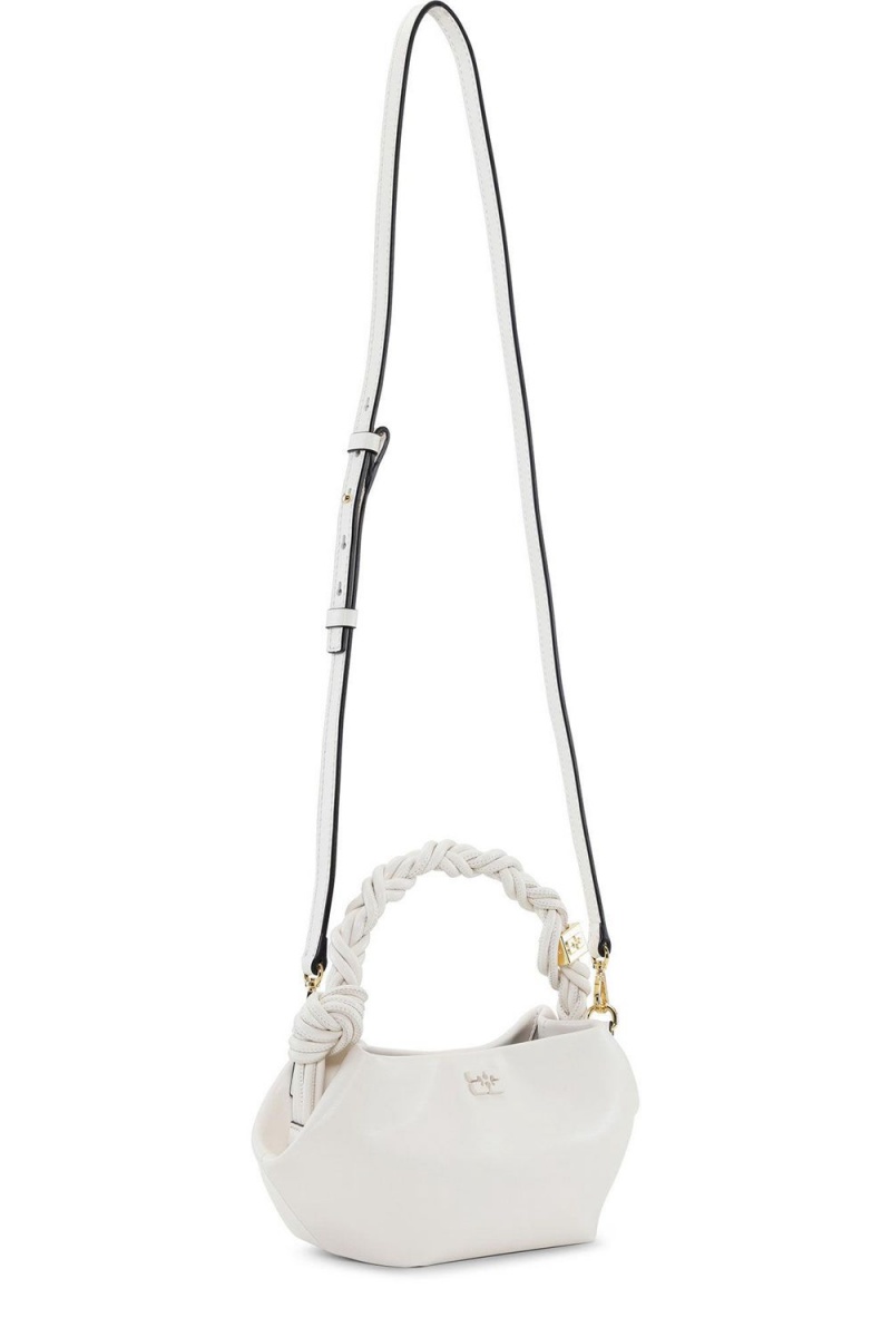 White Women's Ganni Egret Mini Bou Bag | 65GCQJFZT