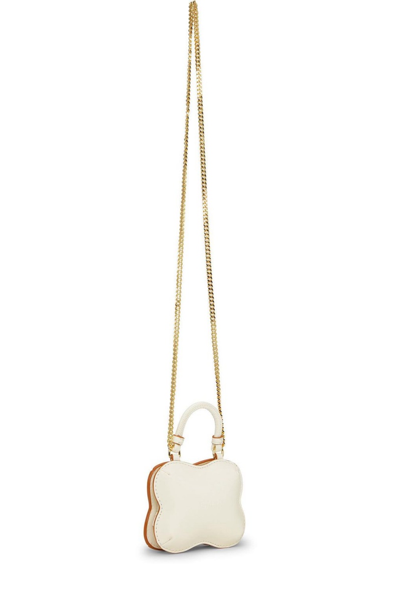 White Women's Ganni Egret Nano Butterfly Crossbody Bag | 46IHZXMJV