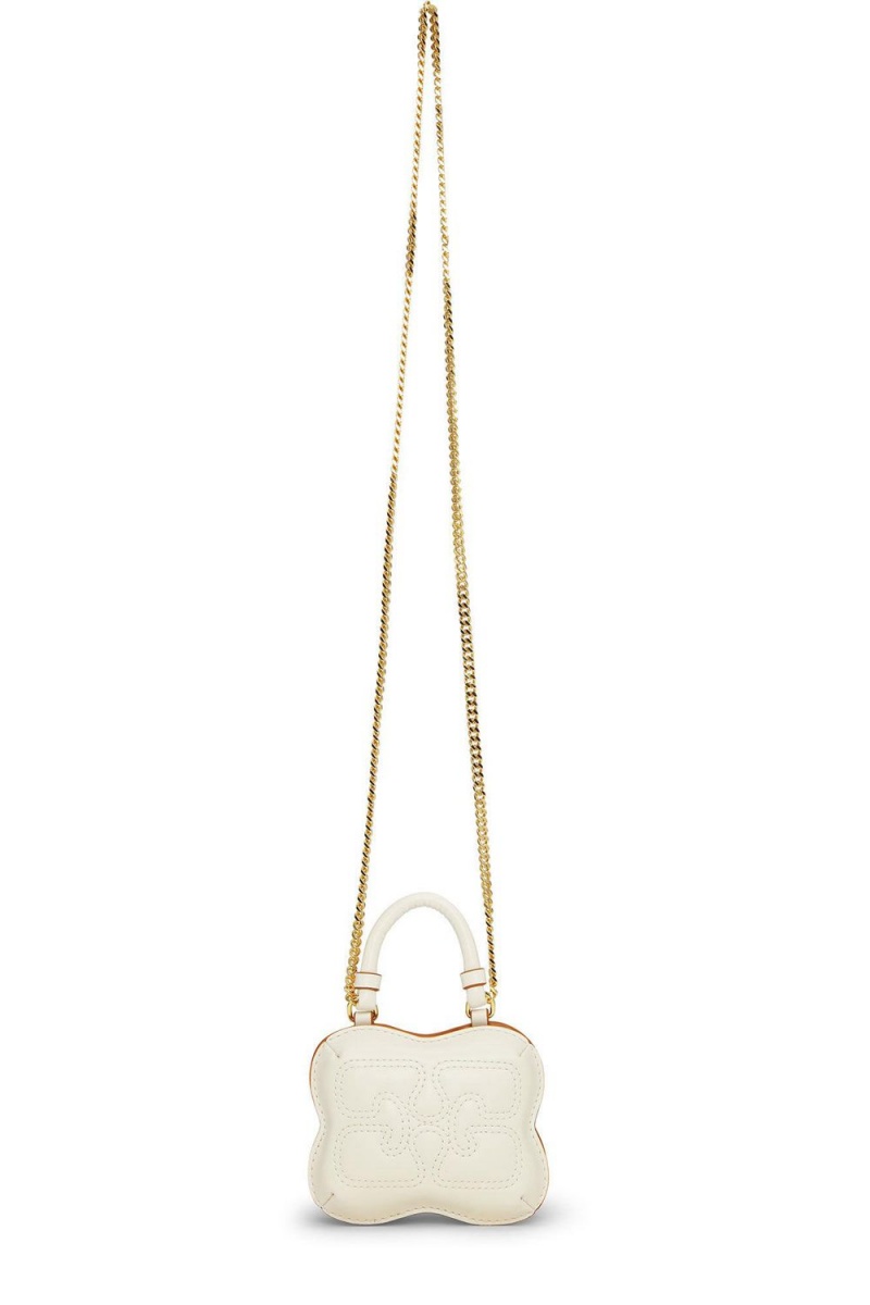 White Women\'s Ganni Egret Nano Butterfly Crossbody Bag | 46IHZXMJV