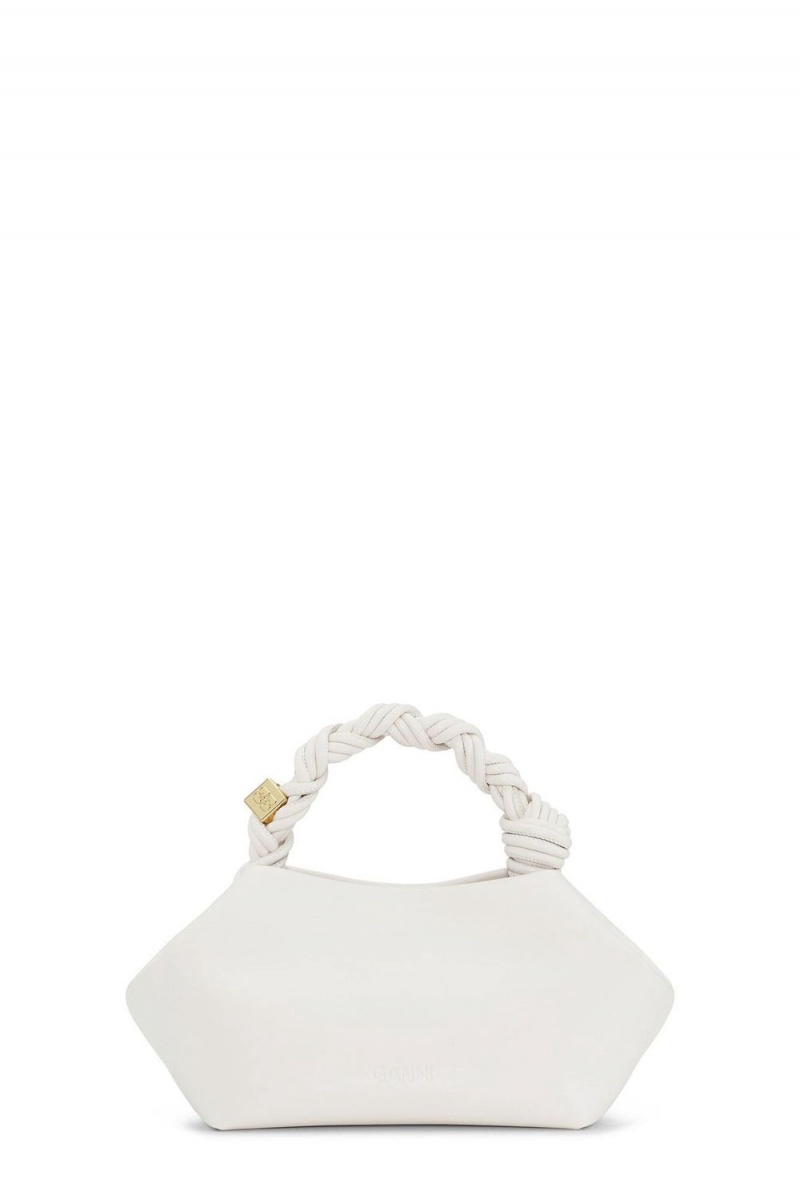 White Women's Ganni Egret Small Bou Bag | 27TSVYDNJ