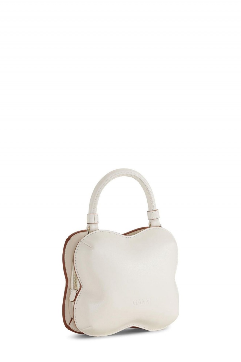 White Women's Ganni Egret Small Butterfly Crossbody Bag | 36EGDMSZY