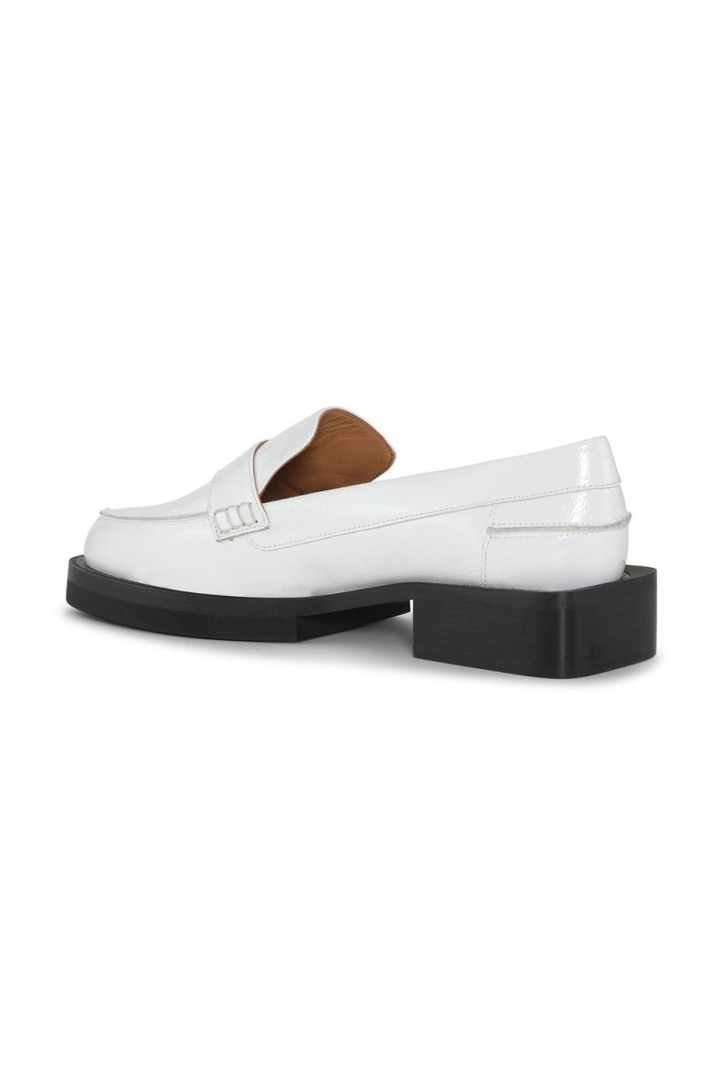 White Women's Ganni Jewel Moccasins | 24UPAXTBI