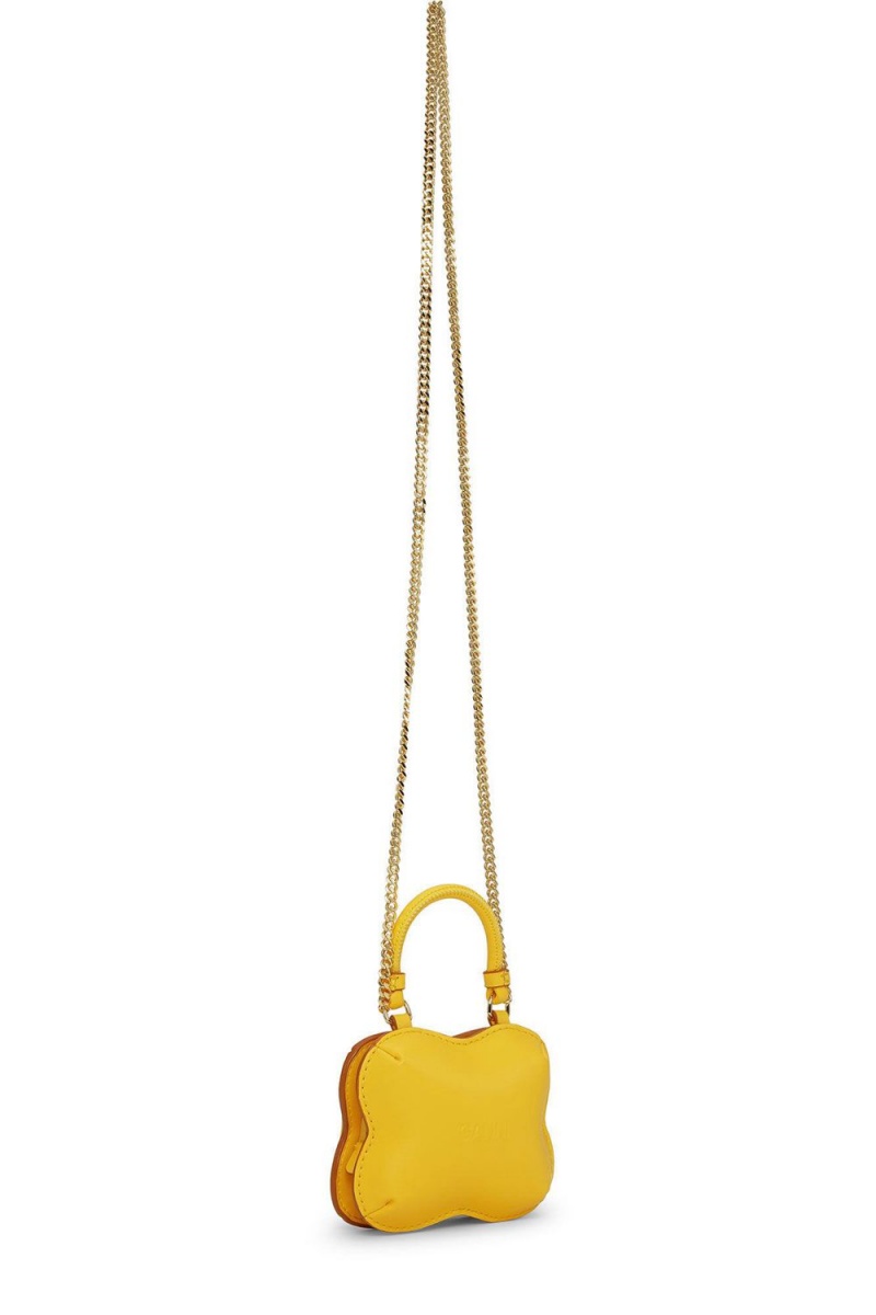 Yellow Women's Ganni Nano Butterfly Crossbody Bag | 43ZCGHABI