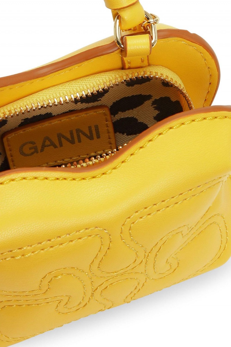 Yellow Women's Ganni Nano Butterfly Crossbody Bag | 43ZCGHABI