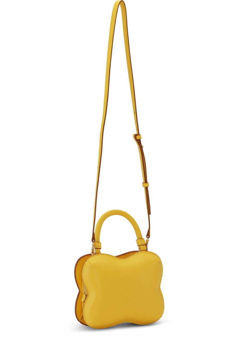 Yellow Women's Ganni Small Butterfly Crossbody Bag | 48CEBPHVJ